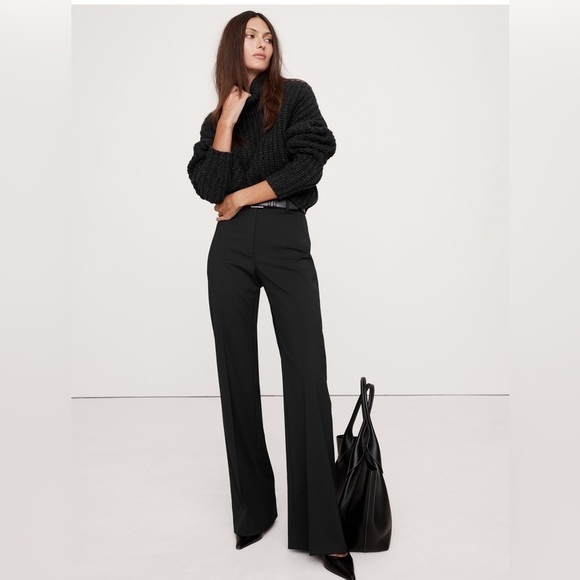 NWT! Banana Republic Black High Rise Wide Leg Flare Pant - Multiple Sizes
